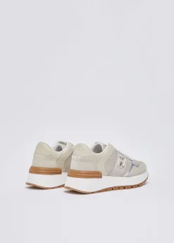 Sneakers platform in suede e mesh