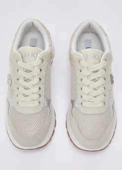 Sneakers platform in suede e mesh
