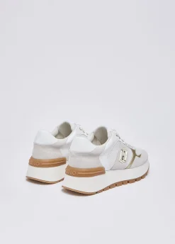 Sneakers platform in suede e mesh