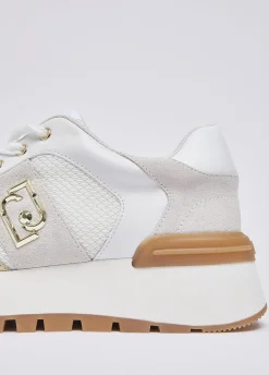 Sneakers platform in suede e mesh