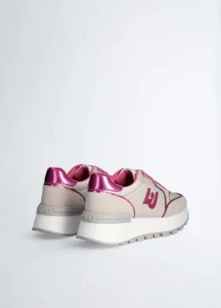 Sneakers platform in suede e nylon
