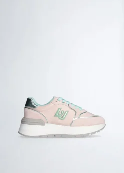 Sneakers platform in suede e nylon