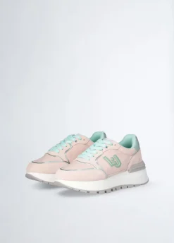 Sneakers platform in suede e nylon