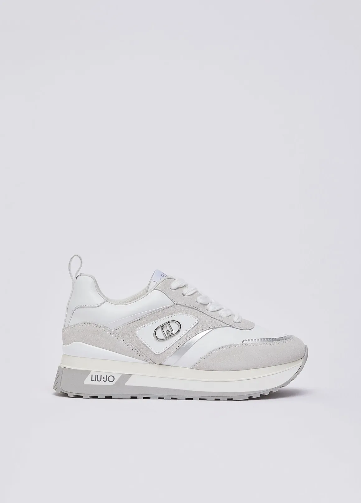 Sneakers platform in suede e pelle