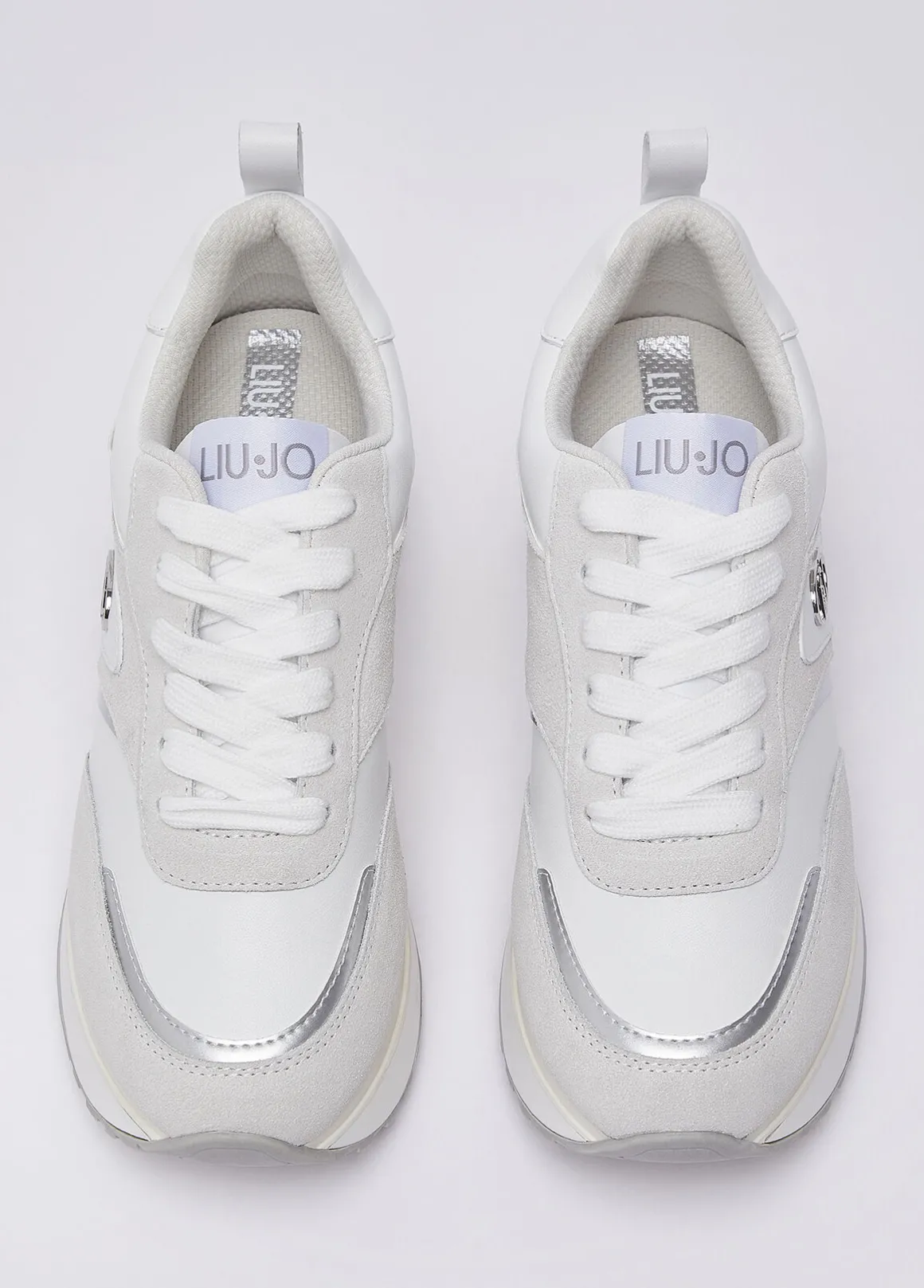 Sneakers platform in suede e pelle
