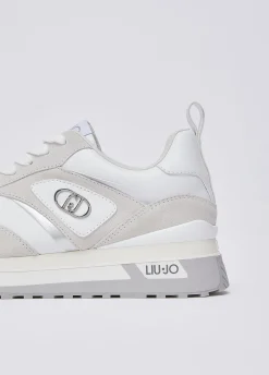 Sneakers platform in suede e pelle