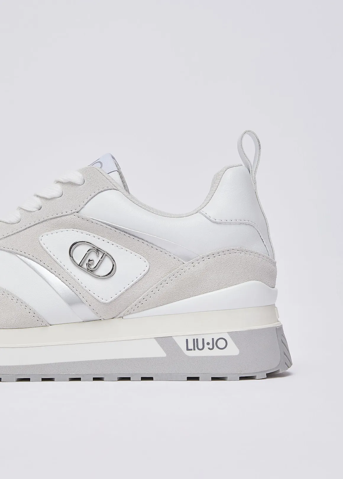 Sneakers platform in suede e pelle