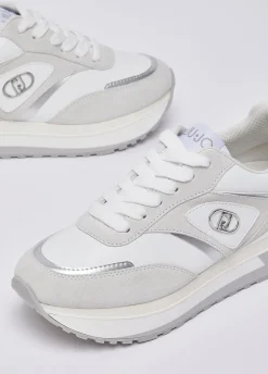 Sneakers platform in suede e pelle