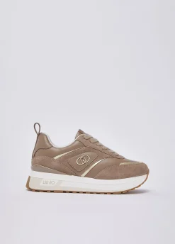 Sneakers platform in suede e pelle
