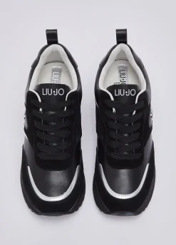 Sneakers platform in suede e pelle