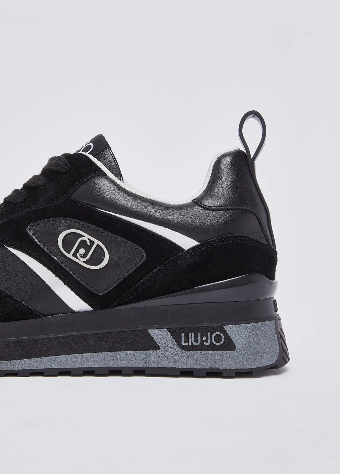 Sneakers platform in suede e pelle