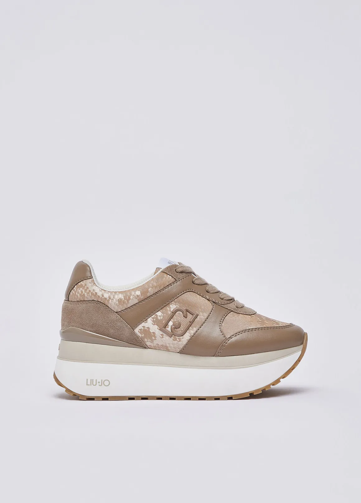 Sneakers super platform effetto pitone