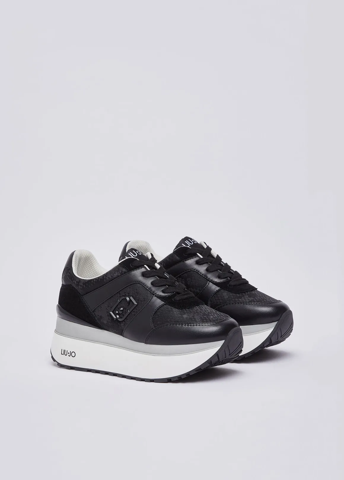 Sneakers super platform effetto pitone