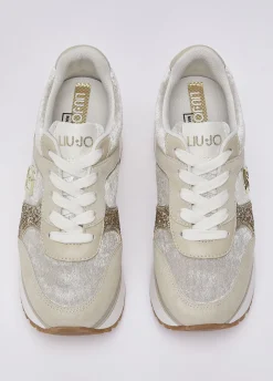 Sneakers super platform effetto velluto