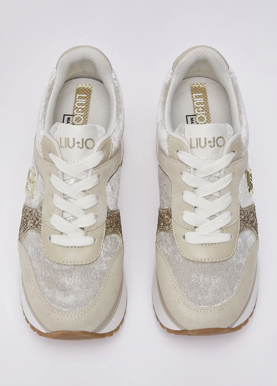 Sneakers super platform effetto velluto