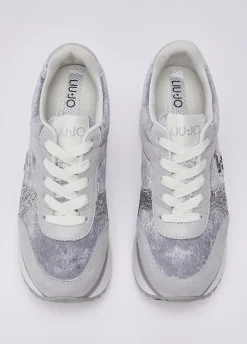 Sneakers super platform effetto velluto