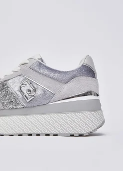 Sneakers super platform effetto velluto