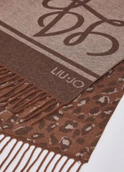 Stola jacquard con logo
