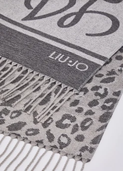 Stola jacquard con logo