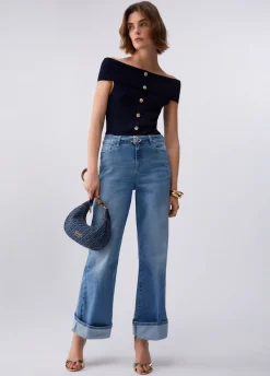 Top bardot in maglia