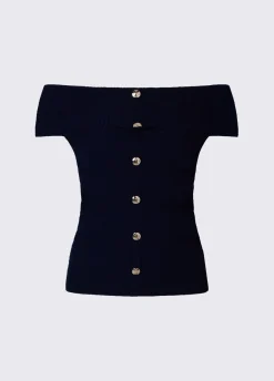 Top bardot in maglia