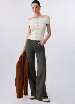 Top bardot in maglia
