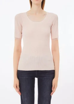 Top con inserti in tulle