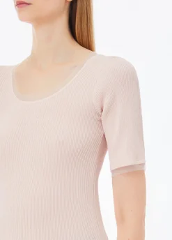 Top con inserti in tulle