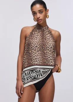 Top con stampa animalier