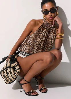 Top con stampa animalier