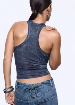 Top effetto denim