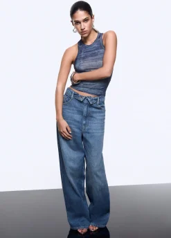 Top effetto denim