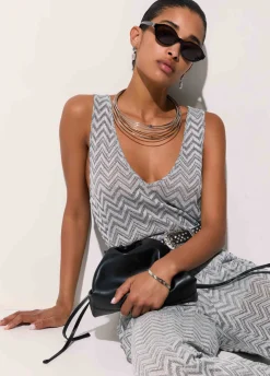 Top in maglia chevron