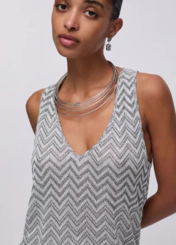 Top in maglia chevron