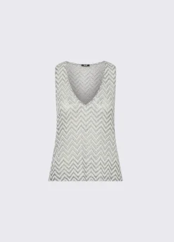 Top in maglia chevron