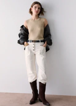 Top in maglia con fiocco