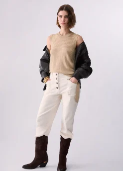 Top in maglia con fiocco