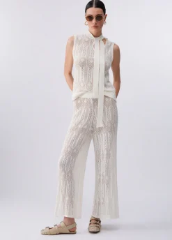 Top in maglia con fiocco