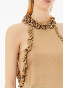 Top in maglia con rouches