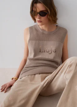 Top in maglia traforata