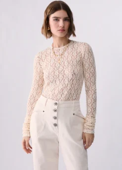 Top in pizzo stretch