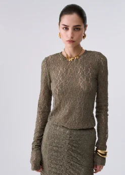 Top in pizzo stretch