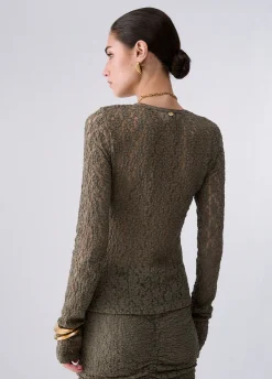 Top in pizzo stretch
