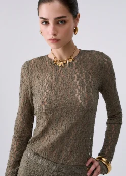 Top in pizzo stretch