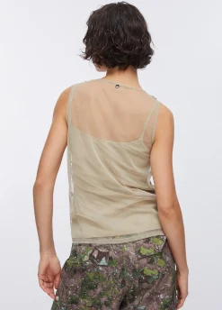 Top in tulle ricamato