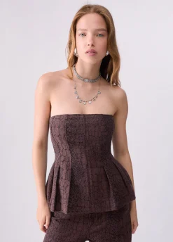 Top jacquard animalier