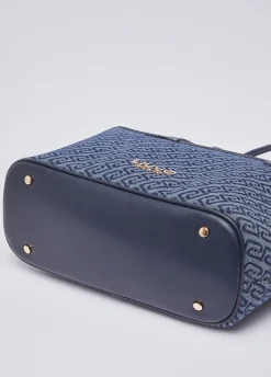 Tote bag in denim jacquard