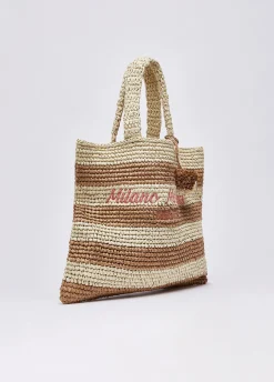 Tote bag media a righe
