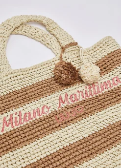 Tote bag media a righe
