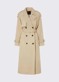 Trench con ricami gioiello